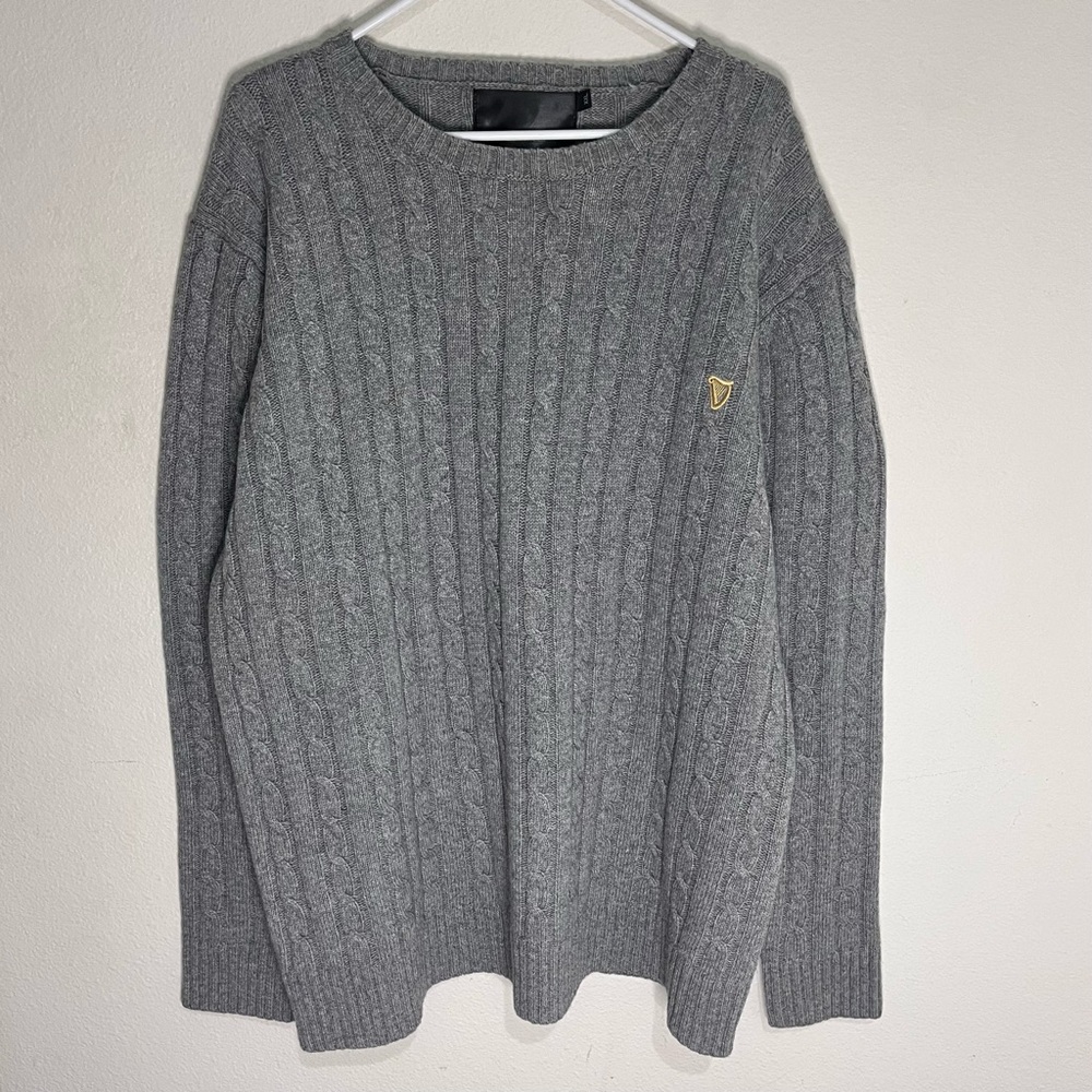 Vintage 90s Guinness Beer Gray Knit Sweater Mens Size 2XL